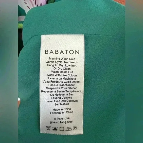 Aritzia Babaton Wallace Dress Emerald Floral Wrap Dress Tropical Knee Length - Picture 10 of 13